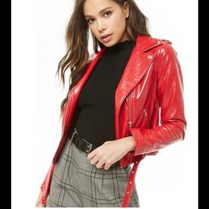 Forever 21 Red Leather Jacket